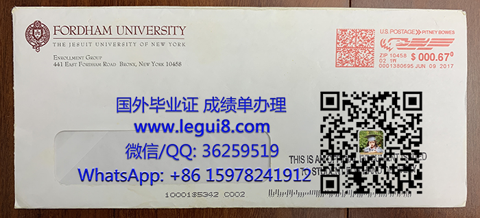 Fordham University transcript envelope