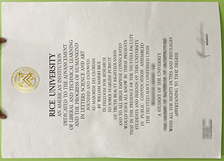 Rice University diploma