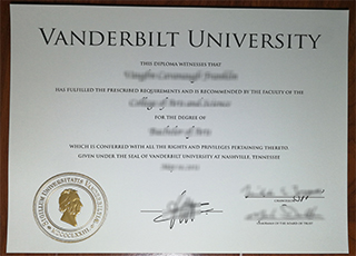 Vanderbilt University diploma