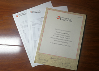 University of Leicester diploma and transcript
