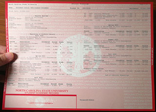 NC State University transcript