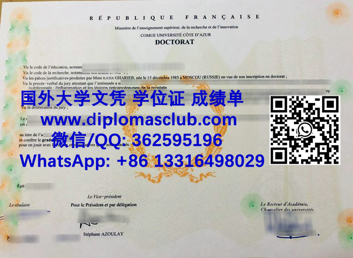 Université Côte-d'Azuri diploma
