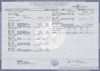 Utah State University transcript