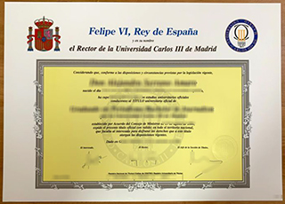 University Carlos III of Madrid diploma