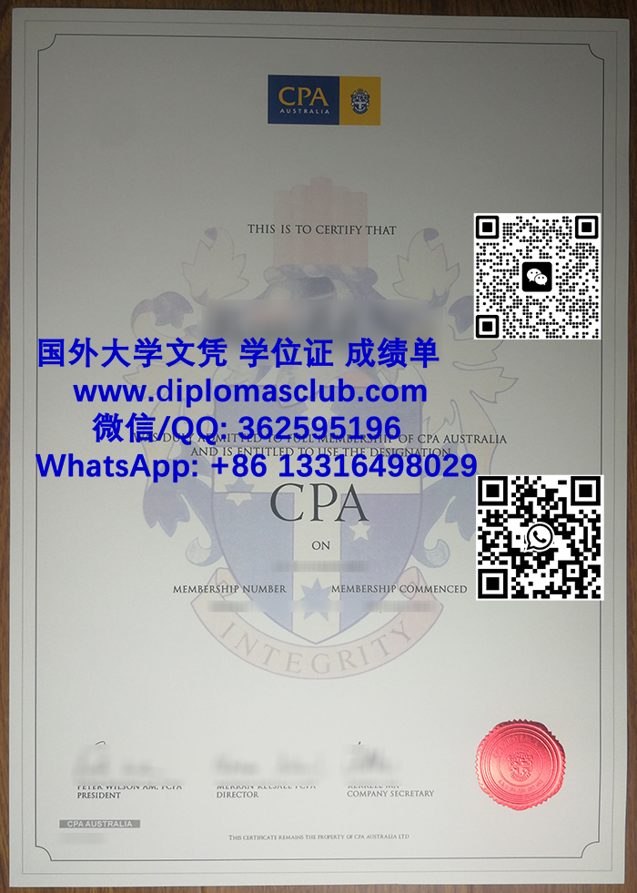 CPA Australia Certificate