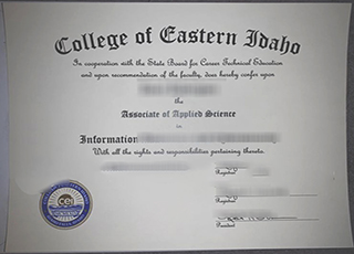 College of Eastern Idaho diploma