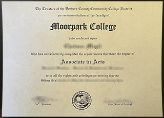 Moorpark College diploma