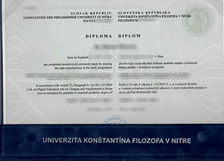 Univerzita Konštantína Filozofa v Nitre diploma