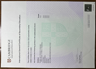 Cambridge IGCSE certificate