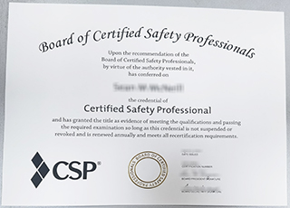 Certified Safety Professional certificate