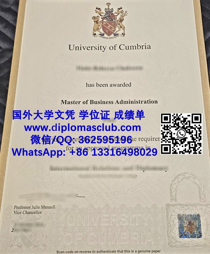 University of Cumbria diploma